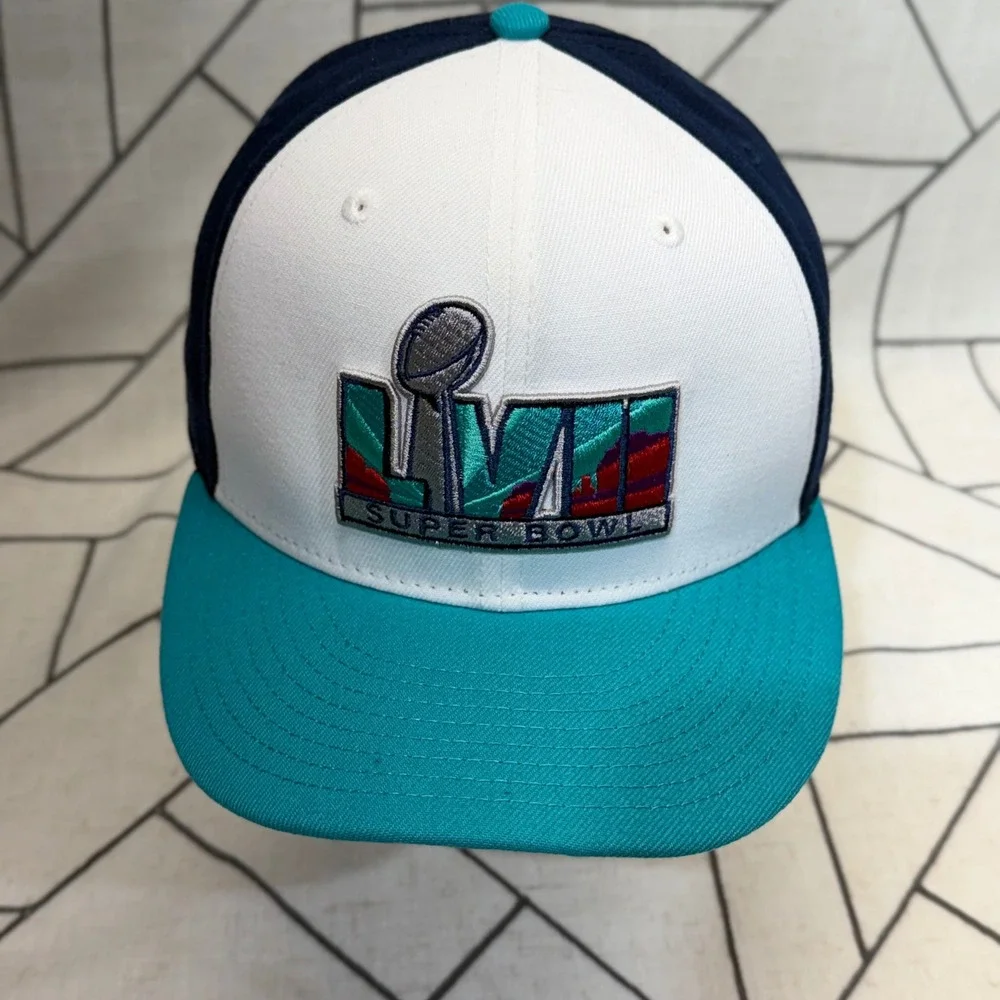 New‎ Era Super Bowl LVII Hat OSFM Navy White Teal 9FIFTY Snapback Cap